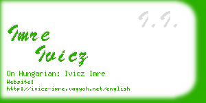 imre ivicz business card